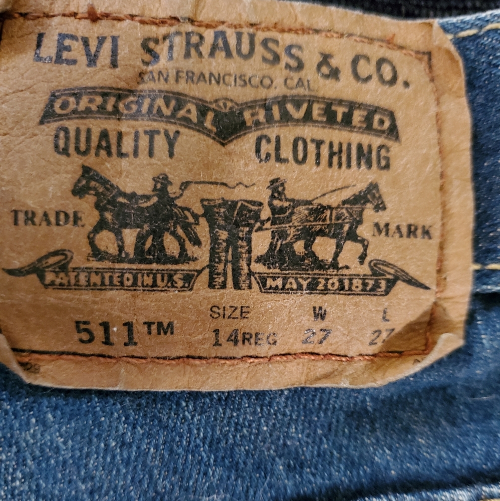 Levi's 511 regular skinny 14, 27W x 27L. Like new